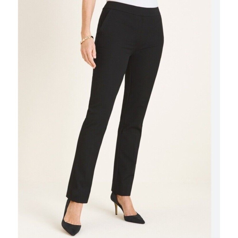 So Slimming By Chico's Capri Pants Women’s 1 (S) Black Stretch High-Rise
